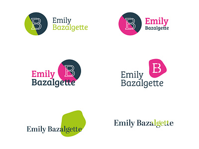 Emily Bazalgette Round Two brand brand identity branding graphic design lime logo logotype monogram pink type typography wip work in progress