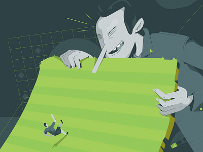 Sports Business editorial field illustration soccer sport sports vector