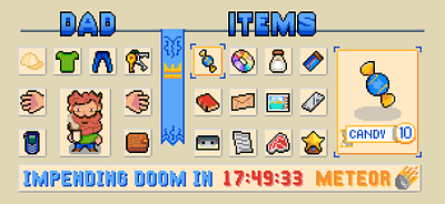 "Don't Let It Father You" in game HUD design game art graphic design illustration pixel art video game videogame