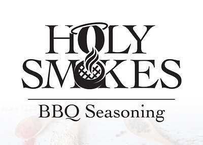 Holy Smokes BBQ Seasoning Label branding design graphic design logo