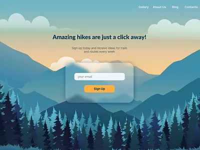 Amazing Hikes sign up page #DailyUI #001 daiylyui