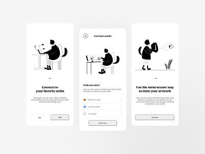 The Catio Illustration kit | NFT App Concept ai app cat catio characters concept design figma illus illustration kit nft objects onboarding pack png svg ui ux wallet