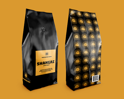 The Sacred Bean branding coffee design graphic design logo package design packaging pattern patterns typography