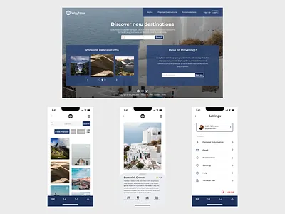 Travel Destination Landing Page/Mobile Screens graphic design landing page mobile ui ux