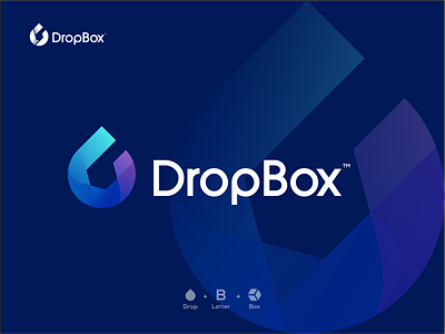 DropBox best logo 2022 box brand identity branding drop gradient icon logo logoinspiration logotype modern motion graphics profesional ui