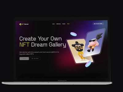 NFT Market animation crypto minimal nft ui