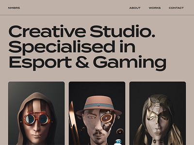 Website concept for NMBRS game studio clean esport gaming modern ui web website