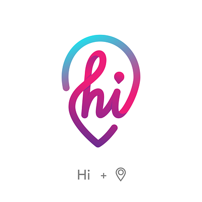 Hi Logo Concept for Tourism App design letter line location logo tourism