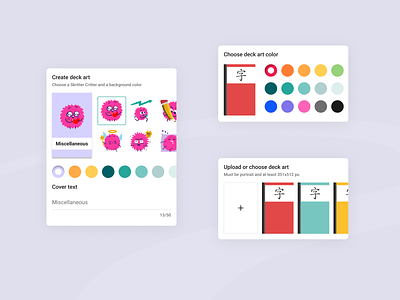 Widgets to customize flashcard deck art card design chinese choose color customise flashcard customize flashcard app language learning select color upload