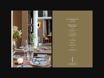 Palais Royal Restaurant / Dossier de presse 2020 brochure indesign luxe press kit restaurant