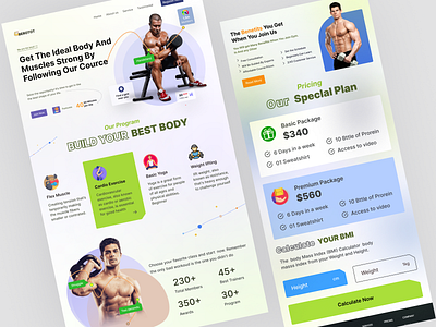 Fitness Website Landing Page Design app design branding design doctor web e commerce app fatness food website full web gym gym web ios design ios web design mobile app pro ui ui ui design uiux web design website ui website ux woo commerce