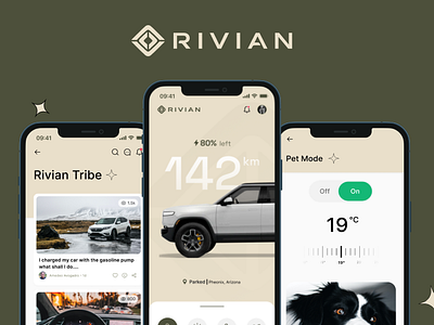 Rivian Commute App | UX/UI Design interaction design uiux user experience user interface visual design