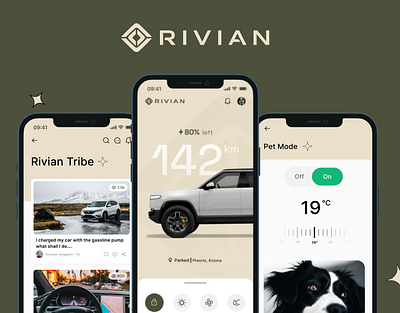 Rivian Commute App | UX/UI Design interaction design uiux user experience user interface visual design