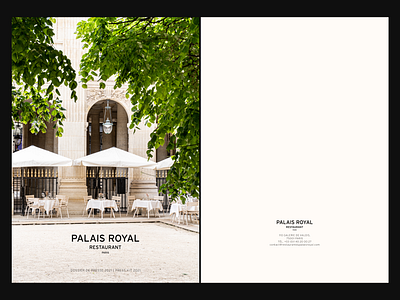 Palais Royal Restaurant / Dossier de presse 2021 brochure indesign luxe press kit restaurant