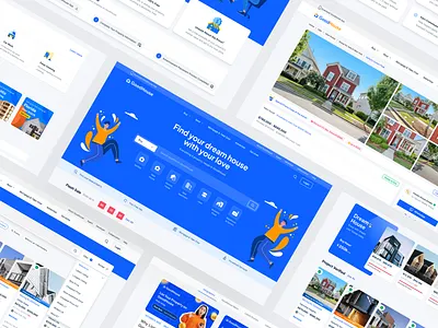 GoodHouse - Real Estate Website UI agency design ecommerce house light mode property real estate real estate ui real estate website ui ui design ui kit ui kit design web design website design