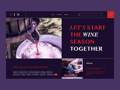 Wine website - concept branding concept design ui ux vin web webdesign website wine