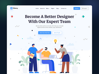 Miancy Website Template Hero agency landingpage agency website dailywebsite design agency landinpage design agency website landing page landing page design portfolio website ui ui ux ui ux design ui ux landing page design website website design