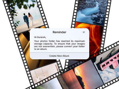 Daily UI #090 - Create New 090 create new create new album daily ui daily ui 090 dailyui dailyuichallenge day 90 design figma photos reel reminder ui ux