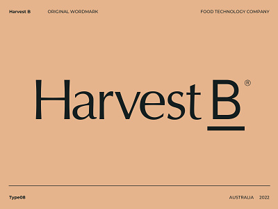 Harvest B clean elegant food future innovation logo logotype meat nature plant progress protein retro sophisticated technology wordmark