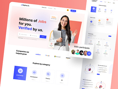 Job Finding Web Landing Page best web design design home page design job job finder job finder website job landing page job seeker job seeker website job ui job web ui job website landing page ui user experience design user interface design web design website