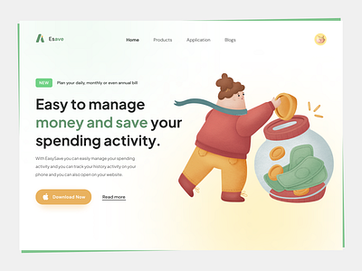 Easy Save | Fintech Website app design desktop dribble fintech icons8 illustration money saving ui uidesign ux uxdesign website