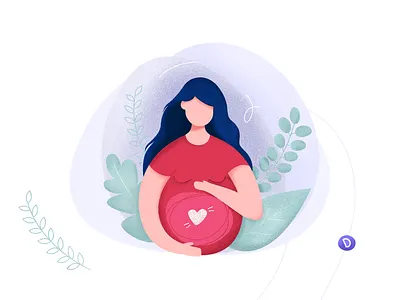 Babywell - Pregnant woman app care cartoon character design drawing graphic design ill illustration pregnant ui woman