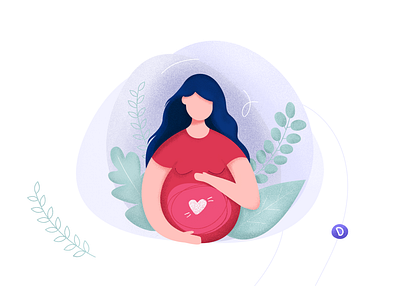 Babywell - Pregnant woman app care cartoon character design drawing graphic design ill illustration pregnant ui woman