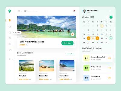 Guinevere - Ticket Travel Web App ari calendar card dashboard dashboard system design fariz holiday navbar ticket ticket system ticketing tourist travel web web app web dashboard web design