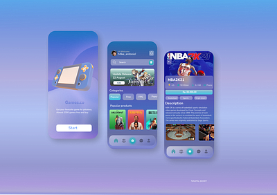 Games.co - Mobile app 3d animation branding design graphic design illustration logo mobile app motion graphics ui ui design ui ux user interface design