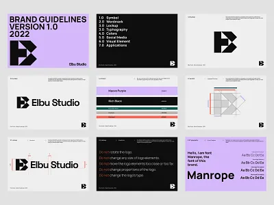 Elbu Studio - Rebranding agency b brand brand book brand guide brand guidelines branding creative design designer e elbu freelancer icon logo mark