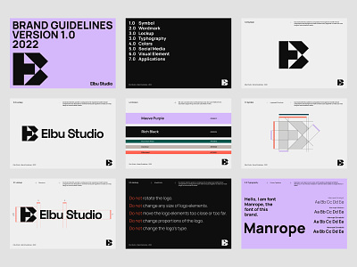 Elbu Studio - Rebranding agency b brand brand book brand guide brand guidelines branding creative design designer e elbu freelancer icon logo mark