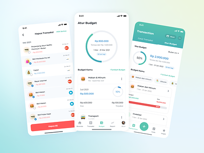 Sribuu - Manage The Budget app budget clean e wallet expenses expenses manager financial planning graphic green manage managing budget minimal mobile mobile app money management red task ui ux wallet apps