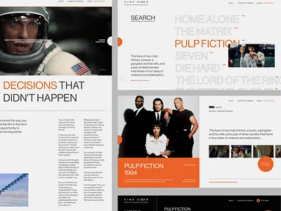 CINEGOD | SERVICE FOR CREATING CUSTOM MOVIES cinema clean color design film films grid interstellar layout minimalism movie orange service tarantino ui ui design ui ux uiux web web design