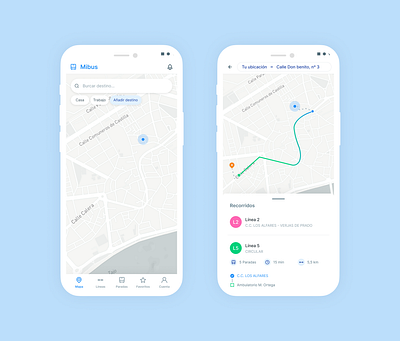 Mibus app bus card design icon journey line minimal public transport typography ui ux