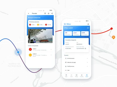 Mibus app apps bus card design icon journey line minimal public transport typography ui