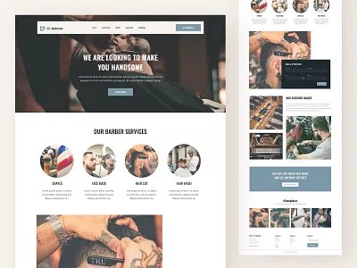 Barber Shop Landing Page barber homepage landing page salon shop ui ux website