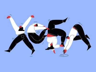 Хоба! characters collection flat illustration lettering people vector