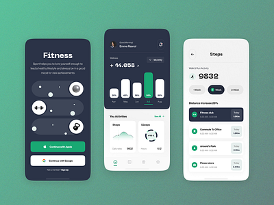 Fitness Mobile App android app design fitness flat health home ios layo mobile react splash studio ui ux