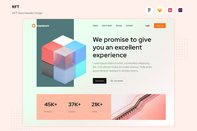 FREE NFT Hero Header Image app art branding crypto design finance graphic design hero hero header illustration investment motion graphics nft technology ui ui design ux ux design virtual website