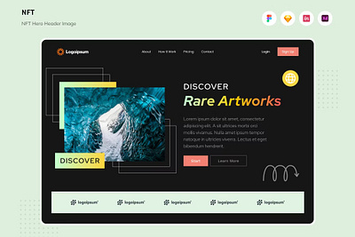 FREE NFT Hero Header Image app art branding crypto design finance graphic design hero hero header illustration investment motion graphics nft technology ui ui design ux ux design virtual website