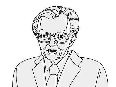 Larry King black and white design drawing famous people illustration larry king portrait sketch