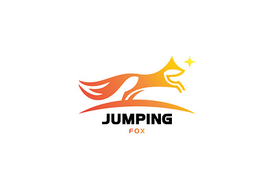 Jumping Fox Logo animal branding design exclusive fox illustration jump jumping logo minimalist orange organic simple star vector