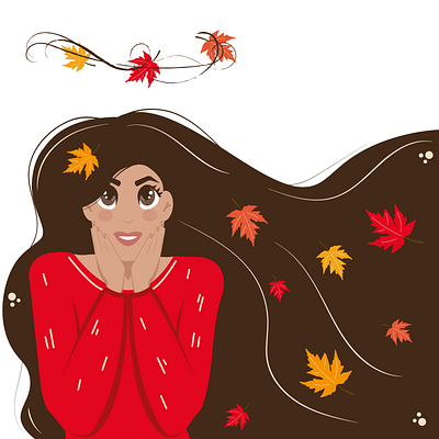 Autumn girl (Meeting Autumn) autumn baby casual children clothes fashion girl graphic design illustration leaves modern mood motion graphics outfit stylish typography vector women