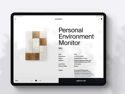 Essentialism. [concept store] e comm minimalism product card store ui uiux web white