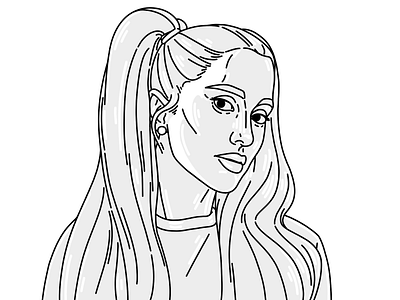 Ariana Grande ariana grande black and white bw design drawing famous people illustration portrait singer sketch