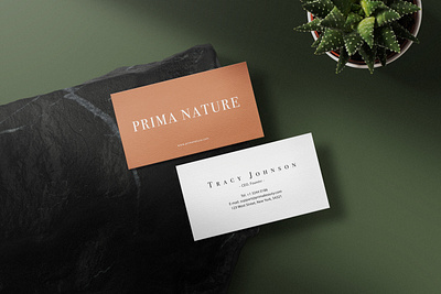 Business Card Design - Prima Nature beauty brand design brand identity branding branding design business business card design graphic design health logo mockup mockup design new vector