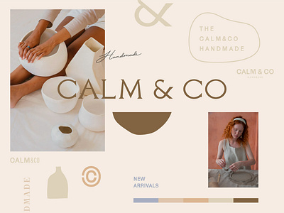 Branding for Calm & Co accessories branding calm emblem house houseware kitchenware logo logotype monogram nude pastel plate vintage