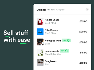 Sell an item app app design branding minimal ui ui design
