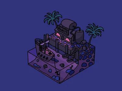 harbor cafe - jolly roger's quest pt. 1/4 90s cartoon black beard cafe harbor illustration jolly roger meed nancy pirate pirates red beard seadog ship tavern