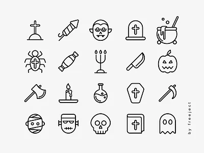 Free Download 20x Horror Icon Design - Vector & PNG cute design halloween horror icon